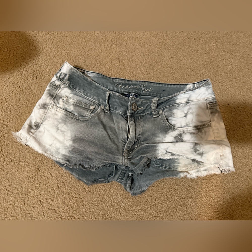 Vintage American Eagle Black and White Tye Dye Shorts